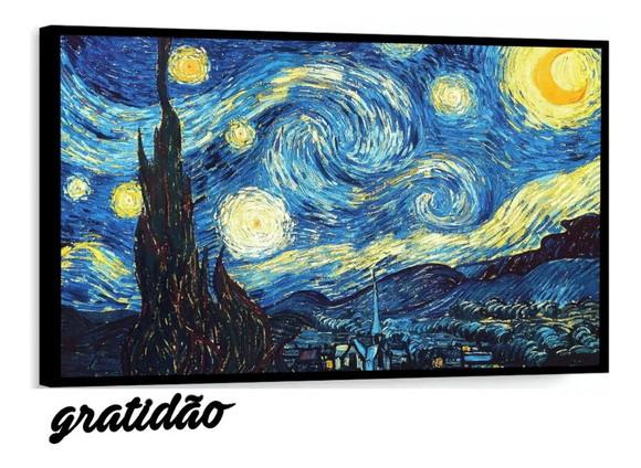 Quadros Decorativos Van Gogh Noite Estrelada Arte Molduras