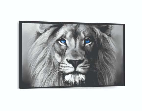 Quadros Leão De Judá Preto e Branco Decoração Com Molduras