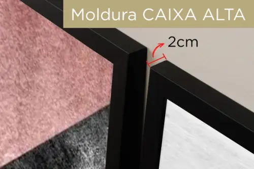 2 Quadros Abstratos Geométrico Rosa Casal Decoração Moldura