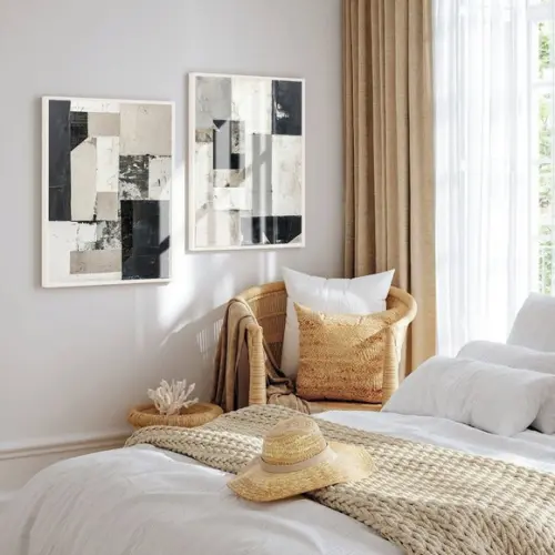 2 Quadros Decorativos Abstrato Moderno Mármore Luxo Vidro