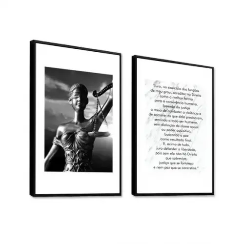 2 Quadros Decorativos Deusa Da Justiça Escritório Advogado