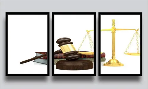 3 Quadros Decorativos Advogado Escritório Direito Justiça