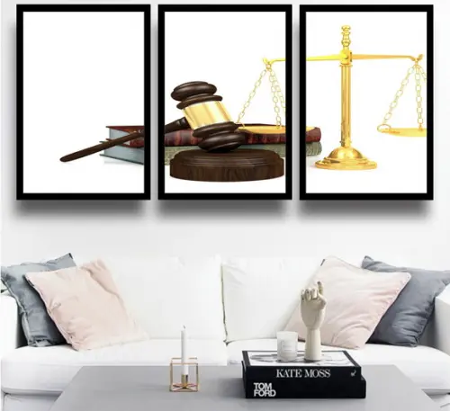 3 Quadros Decorativos Advogado Escritório Direito Justiça