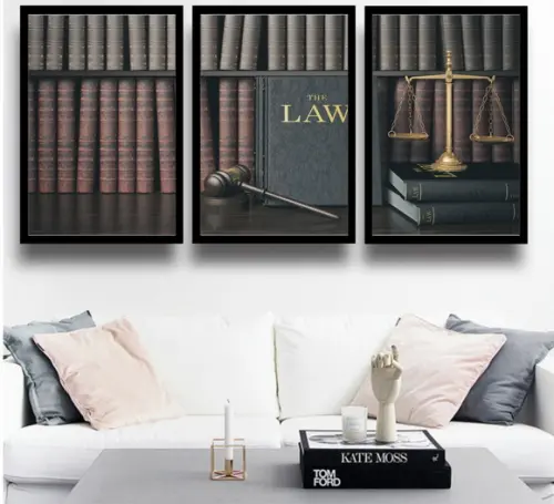 3 Quadros Decorativos Advogado Escritório Direito Molduras
