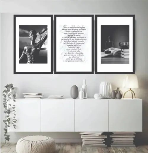 3 Quadros Decorativos Advogado Juramento Escritório Molduras