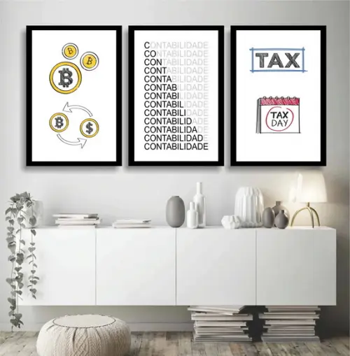 3 Quadros Decorativos Escritório De Contabilidade Moldura