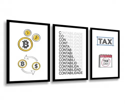 3 Quadros Decorativos Escritório De Contabilidade Moldura
