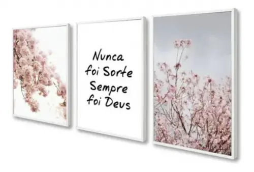 3 Quadros Decorativos Flores Rosas Jardins Botânico Moldura
