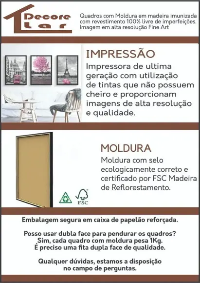 3 Quadros Decorativos Folhagens Verdes Costela Adão Molduras