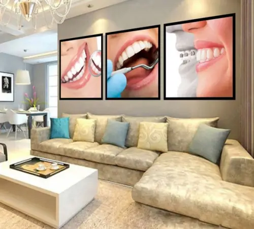 3 Quadros Decorativos Profissão Dentista Odontologia Moldura