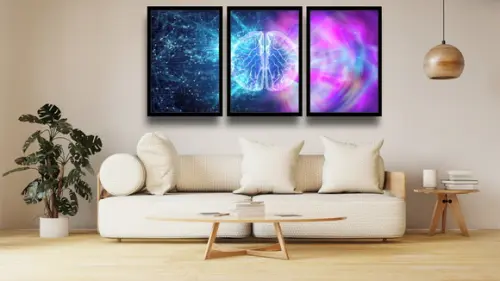 3 Quadros Decorativos Profissão Psicologia Cérebro Molduras