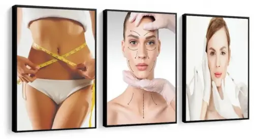 3 Quadros Estética Nutrição Saúde Beleza Decoração Molduras