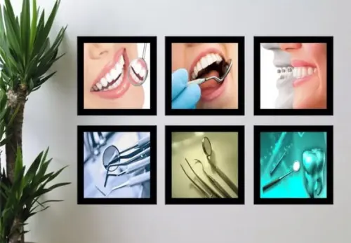 6 Quadros Decorativos Consultório Dentistas Odonto Moldura