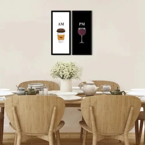 Kit 2 Quadros Cozinha Cantinho Do Café Decoração Com Moldura