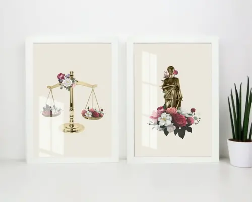 Kit 2 Quadros Decorativos Advogado Moderno Moldura e Vidro