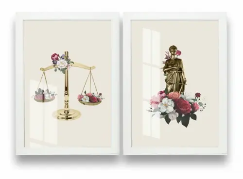 Kit 2 Quadros Decorativos Advogado Moderno Moldura e Vidro
