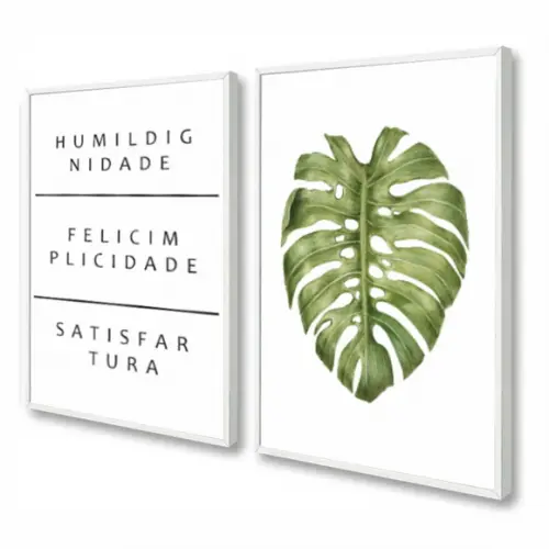 Kit 2 Quadros Decorativos Costela De Adão Frases Com Moldura