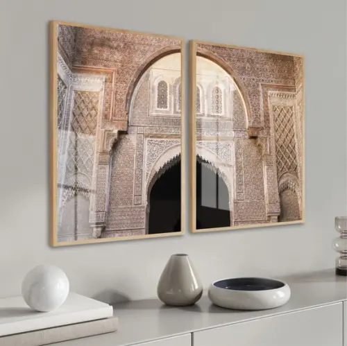 Kit 2 Quadros Decorativos Marrocos Porta Moldura e Vidro