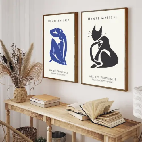 Kit 2 Quadros Decorativos Matisse Moderno Arte Com Moldura