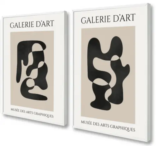 Kit 2 Quadros Decorativos Matisse para Sala Quarto Moldura