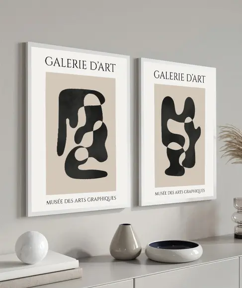 Kit 2 Quadros Decorativos Matisse para Sala Quarto Moldura