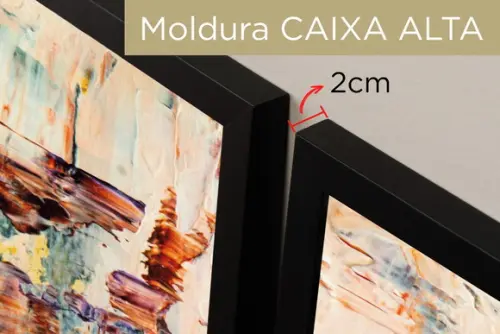 Kit 2 Quadros Decorativos Moderno Abstrato Para Sala Moldura