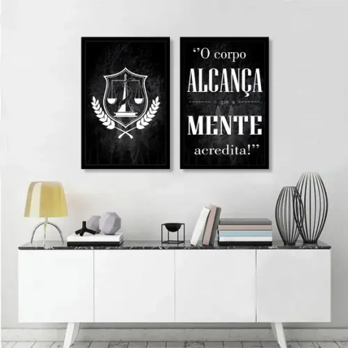 Kit 2 Quadros Decorativos Nutricionista Consultório Moldura
