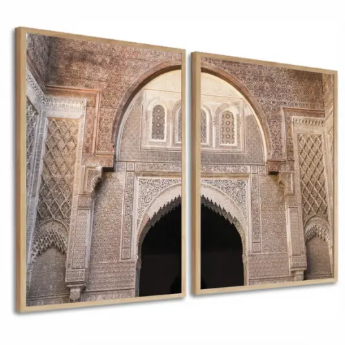 Kit 2 Quadros Decorativos para Sala Porta Marroquina Moldura