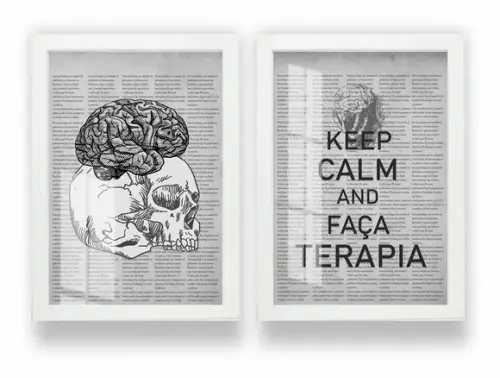 Kit 2 Quadros Decorativos Psicologia Terapia Moldura e Vidro