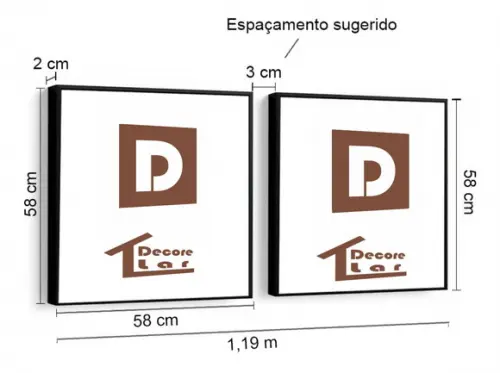 Kit 2 Quadros Praia Paisagem Coqueiro Deck Decoração Moldura