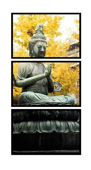 Kit 3 Quadros Buda Meditação Decoração Paisagem Com Molduras