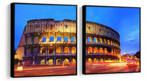 Kit 3 Quadros Coliseu Cidade Roma Decoração Conjunto Moldura