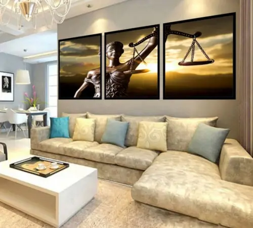 Kit 3 Quadros Decoração Escritório Advogado Direito Conjunto