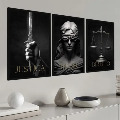 Kit 3 Quadros Decorativos Advogado Escritório Frases Direito