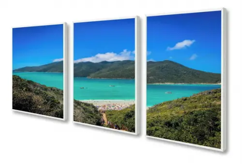 Kit 3 Quadros Decorativos Arraial Pontal Do Atalaia Moldura