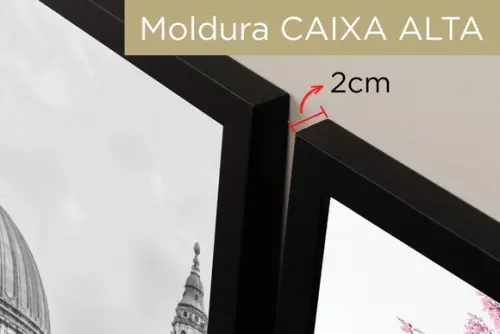 Kit 3 Quadros Decorativos Cidades Rosa Para Sala Com Moldura