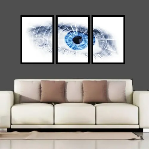 Kit 3 Quadros Decorativos Consultório Oftalmologia Moldura