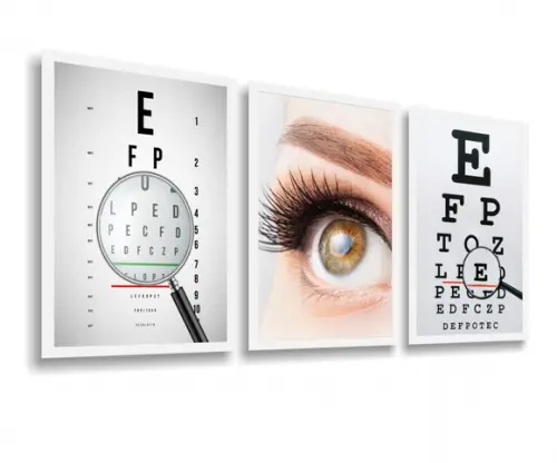 Kit 3 Quadros Decorativos Consultório Oftalmologia Oculistas