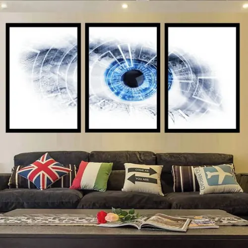 Kit 3 Quadros Decorativos Consultório Oftalmologia Moldura