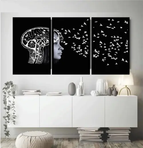Kit 3 Quadros Decorativos Consultório Psicologo Psiquiatria