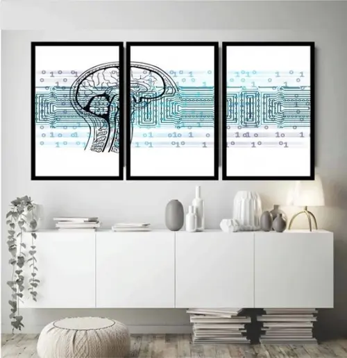 Kit 3 Quadros Decorativos Consultório Psicólogos Psiquiatria