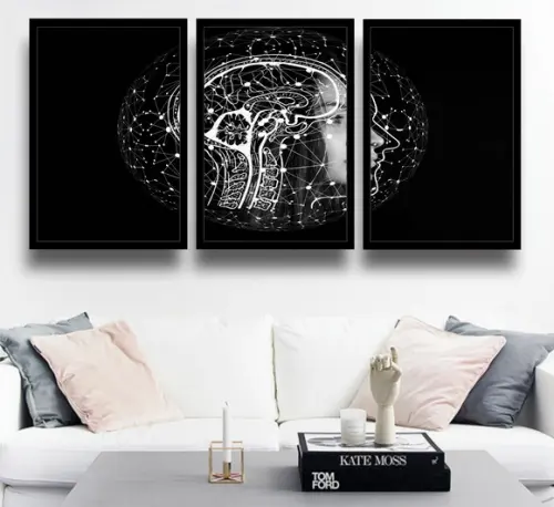 Kit 3 Quadros Decorativos Consultório Psiquiatras Psicologia