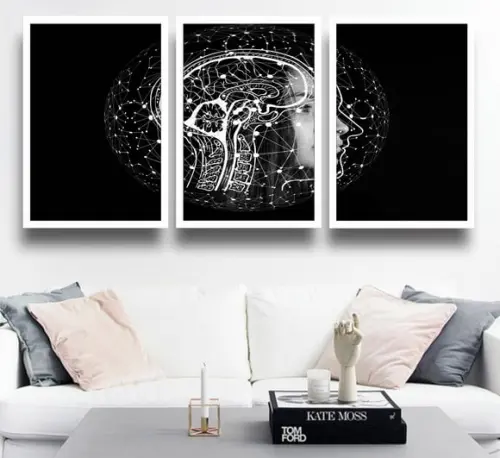Kit 3 Quadros Decorativos Consultórios Psiquiatra Psicologia