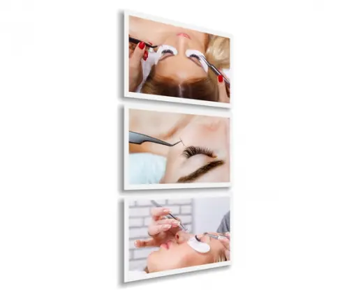 Kit 3 Quadros Decorativos Estética Beleza Spá Salão Moldura