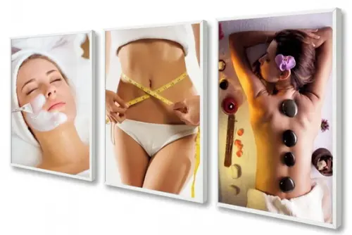 Kit 3 Quadros Decorativos Estética Salão De Beleza Molduras