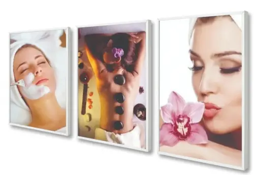 Kit 3 Quadros Decorativos Estética Salão De Beleza Moldura