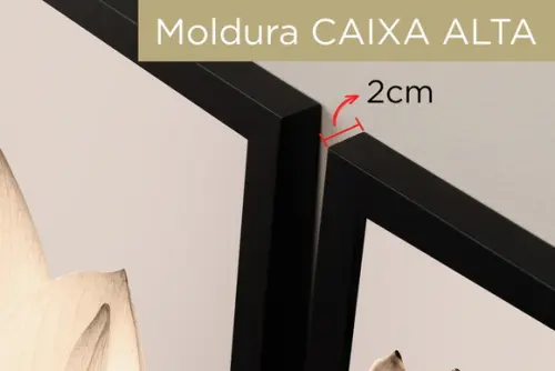 Kit 3 Quadros Decorativos Flores para Sala Moldura e Vidro