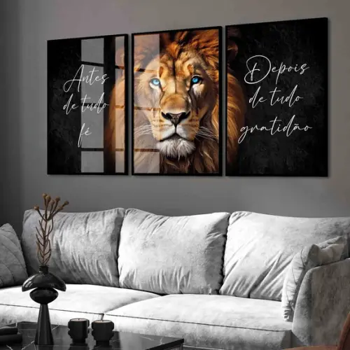 Kit 3 Quadros Decorativos Jesus Cristo Frase Religioso Vidro