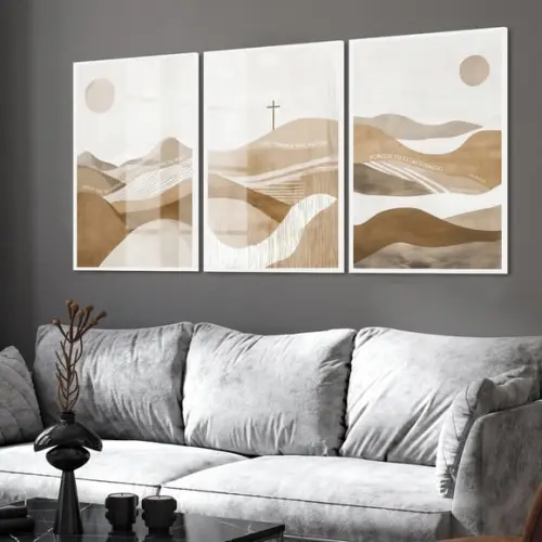 Kit 3 Quadros Decorativos Jesus Cristo Frases Salmos Vidro