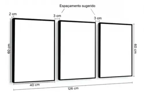 Kit 3 Quadros Decorativos Leão Nunca Foi Sorte com Moldura